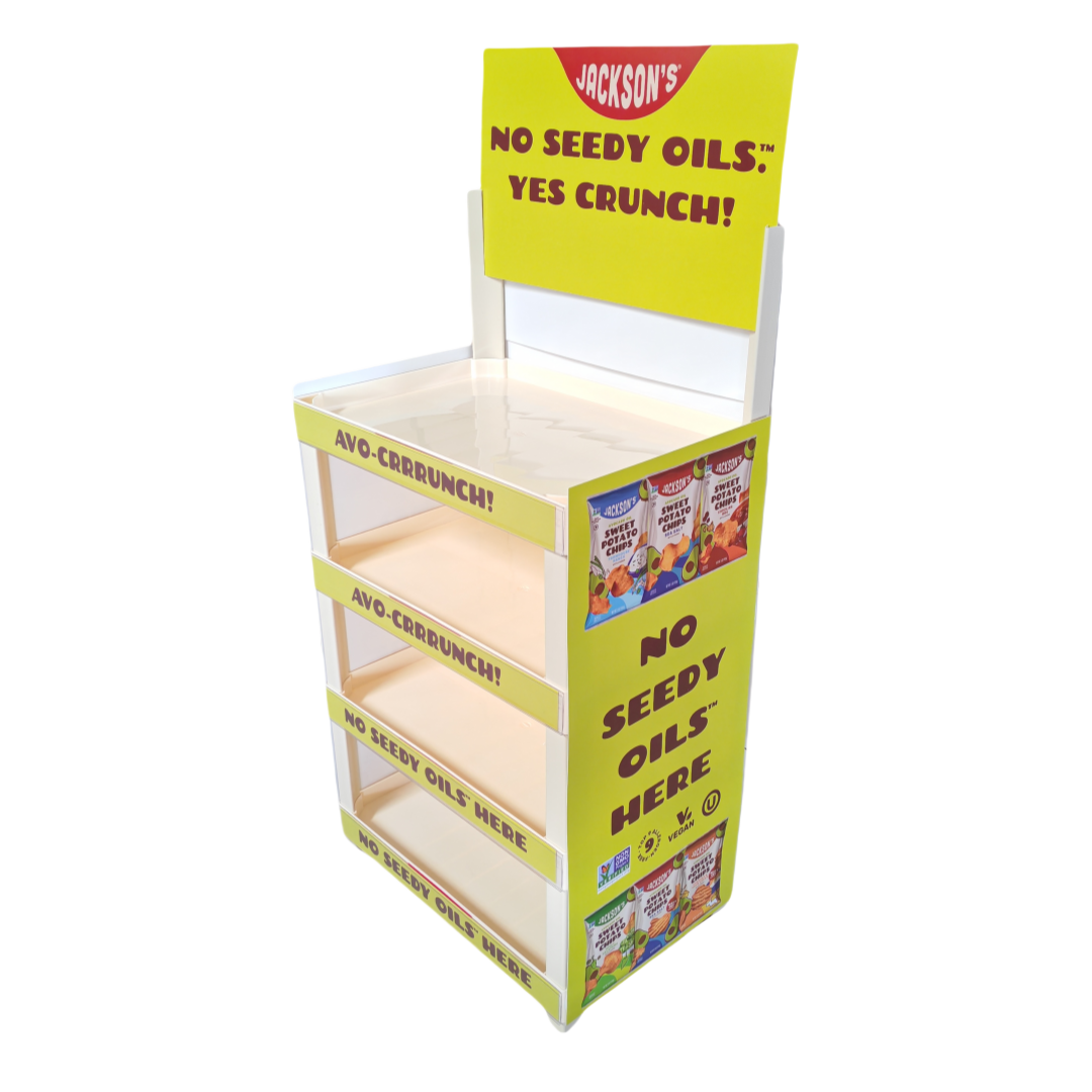 Adjustable 4-Tier Plastic Snack Display Rack - Multi-Size Chip & Nut ...