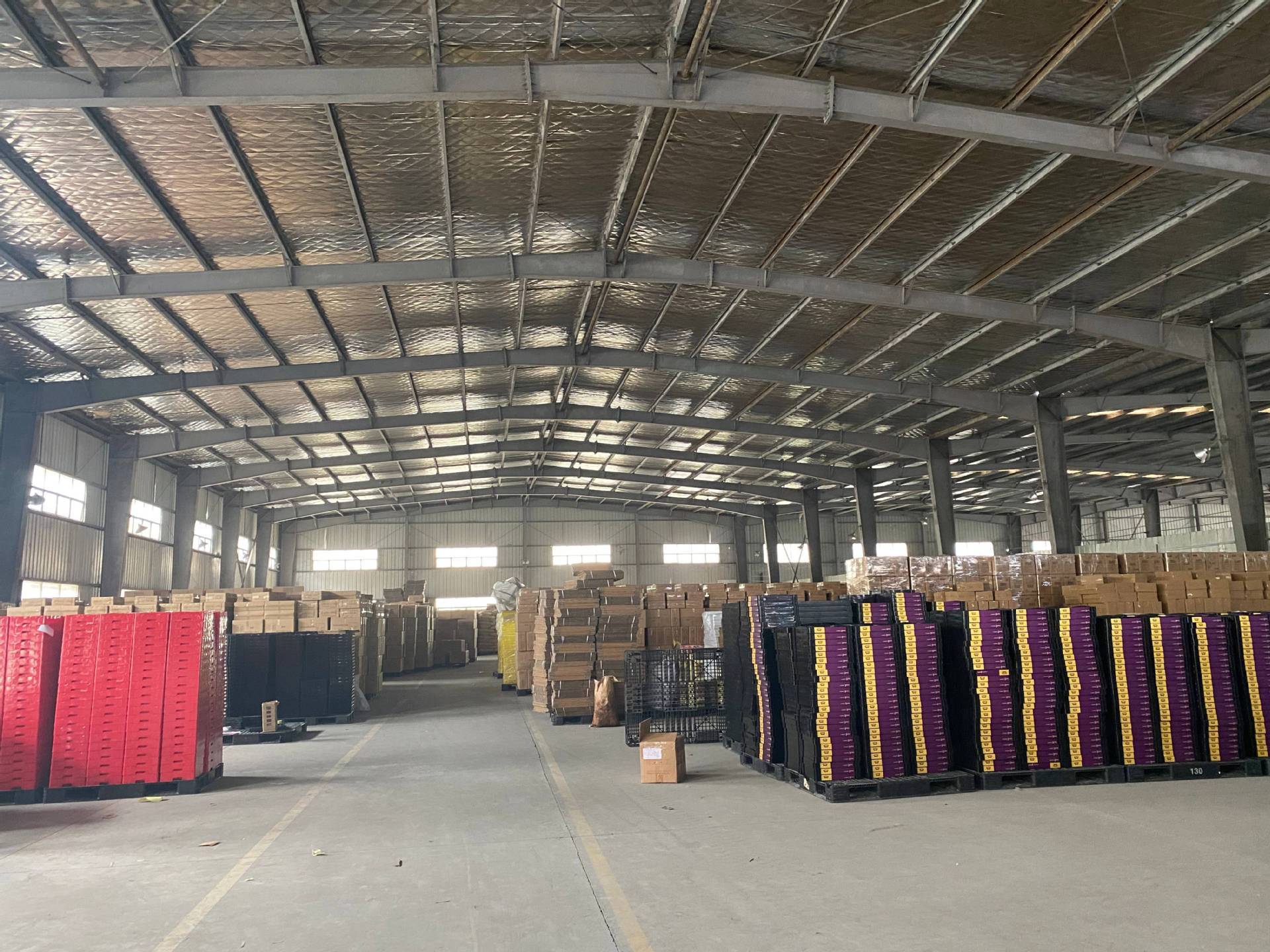 Production workshop with advanced equipment and workers