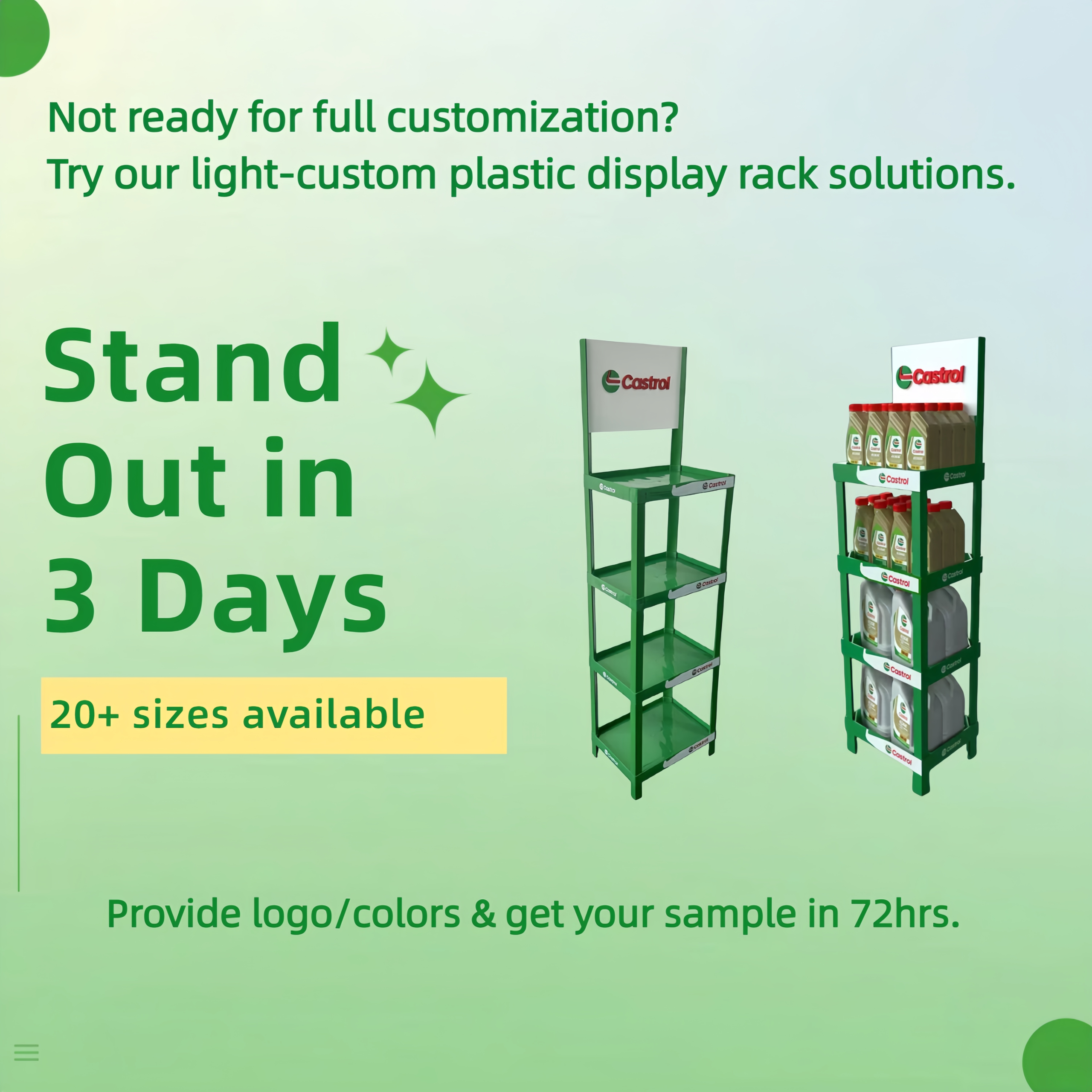 Professional team meeting discussing display rack solutions