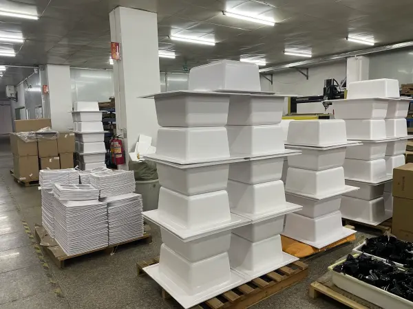 OEM packaging and shipping preparation at thermoforming factory