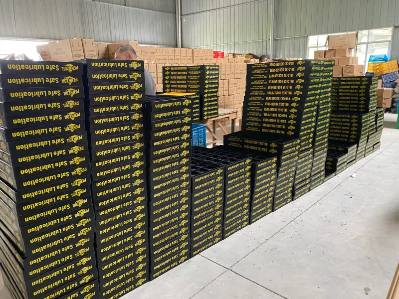 Assembly line with skilled workers assembling display racks