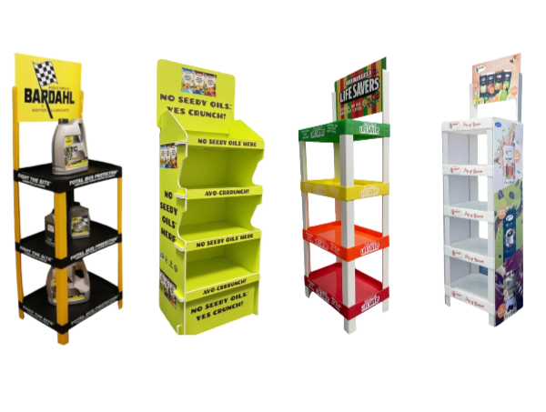 Heavy-duty plastic displays for retail products
