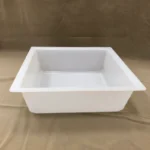 Storage Bin White ABS Plastic – Durable Clothing Chain Store Organizer