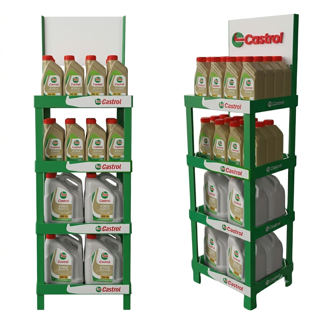engine oil display rack